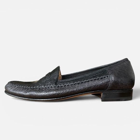 Moreschi Black Leather Loafers Made in Italy Men’s Size 9 main image 6